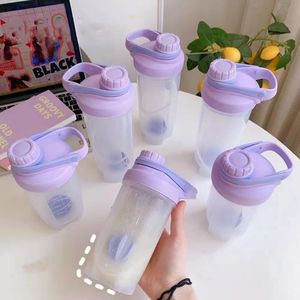 500ml/700ml Portable Water Bottle For Drink Plastic Leak Proof Sports Bottles Protein Shaker Water Bottle Drinkware BPA FREE
