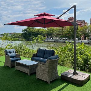 4 Piece Multifunctional Patio Sofa Set Outdoor Dining Garden Sofa Set Patio Rattan Furniture Set Storage Coffee Table