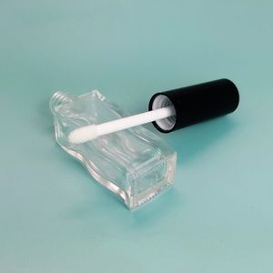 Glass liquid lipstick packaging eco friendly empty lip gloss tube 10ml glass wavy lipgloss tube wholesale