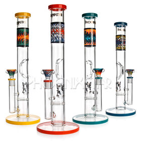 HF GLASS PRODUCTS CO.,LIMITED Phoenixstar Glass bong Wholesale 13 Inches Straight Tube Hookah Herb Smoking Water Pipe with American Northstar Glass Rod