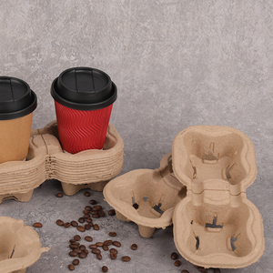 Coffee Shop Popular Paper Cup Holder Disposable  Paper Bags Fit 2 and 4 Cups Holder