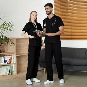 OEM long Sleeves, Short Surgical Workwear V-neck Suit Pharmacy Dentist Hospital Doctor Nurse Workwear from indonesia factory