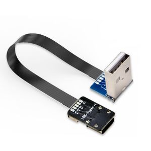 USB to Type-c Male to female 5Pin FPC Flat Cable Factory Custom Connector Flexible Cable Standard A1 to C1 USB C Flat FPV