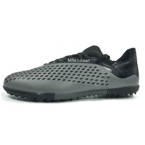 dark gray black soccer shoes,great design soccer shoes,curshioned lightweight soccer shoes