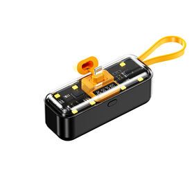 5000mAh Portable Power Bank with Built-in Cables and Flashlight