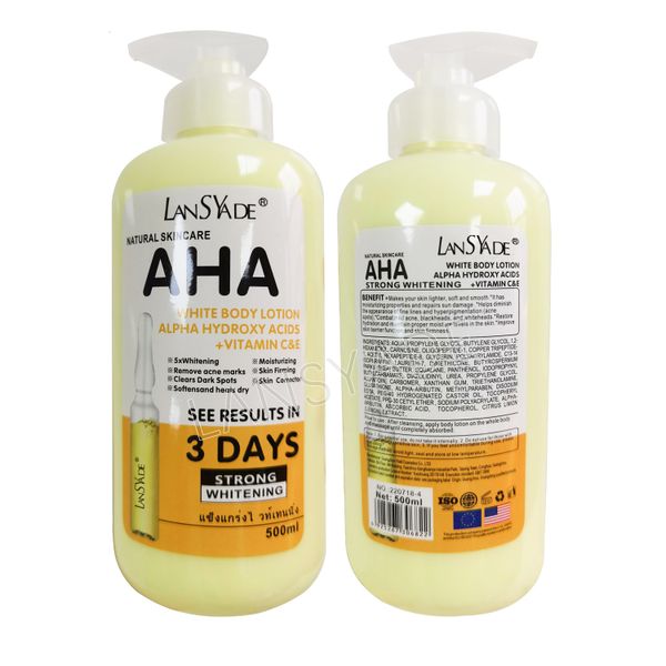 Natural Skincare AHA Vitamin C Body Lotion Moisturizing Whitening Cream Deep Nourishing Body Milk For All Skin Types