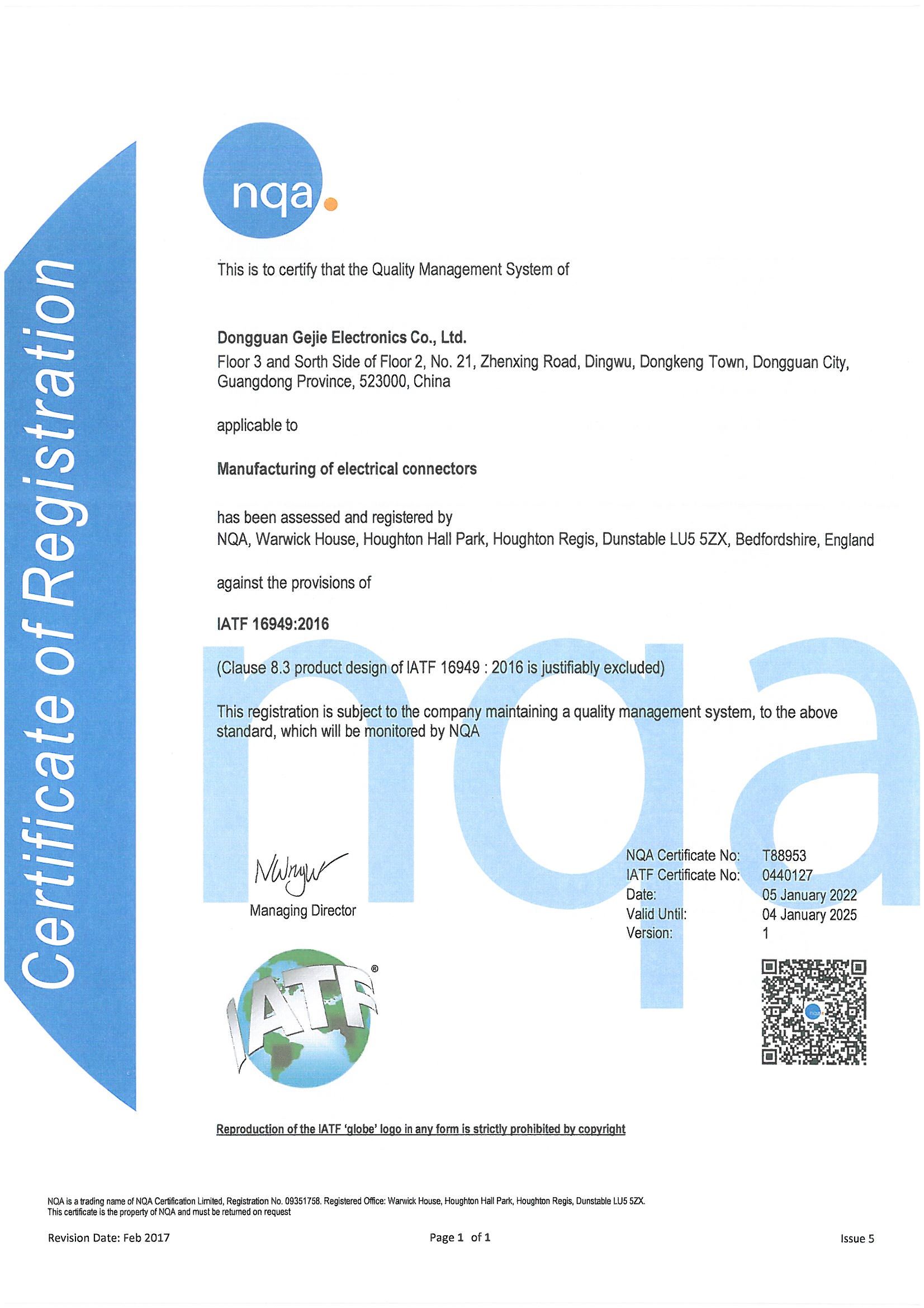 Dongguan Gejie Electronics Co., Ltd. Pin Headers