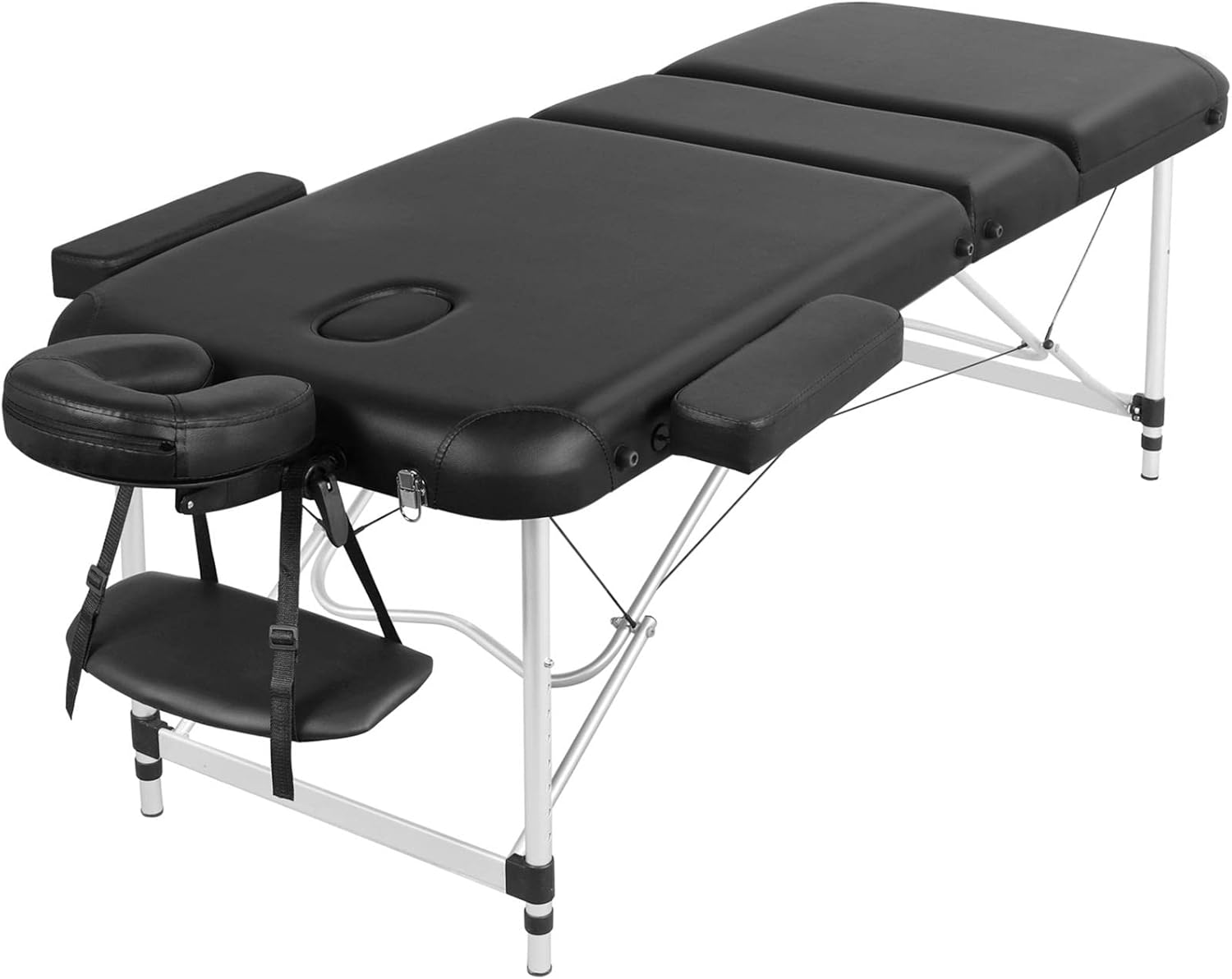Mobile Massage Table Foldable & Height Adjustable 3 Zone Massage Bed Massage Table Cosmetic Lounger Wide Therapy Lounger