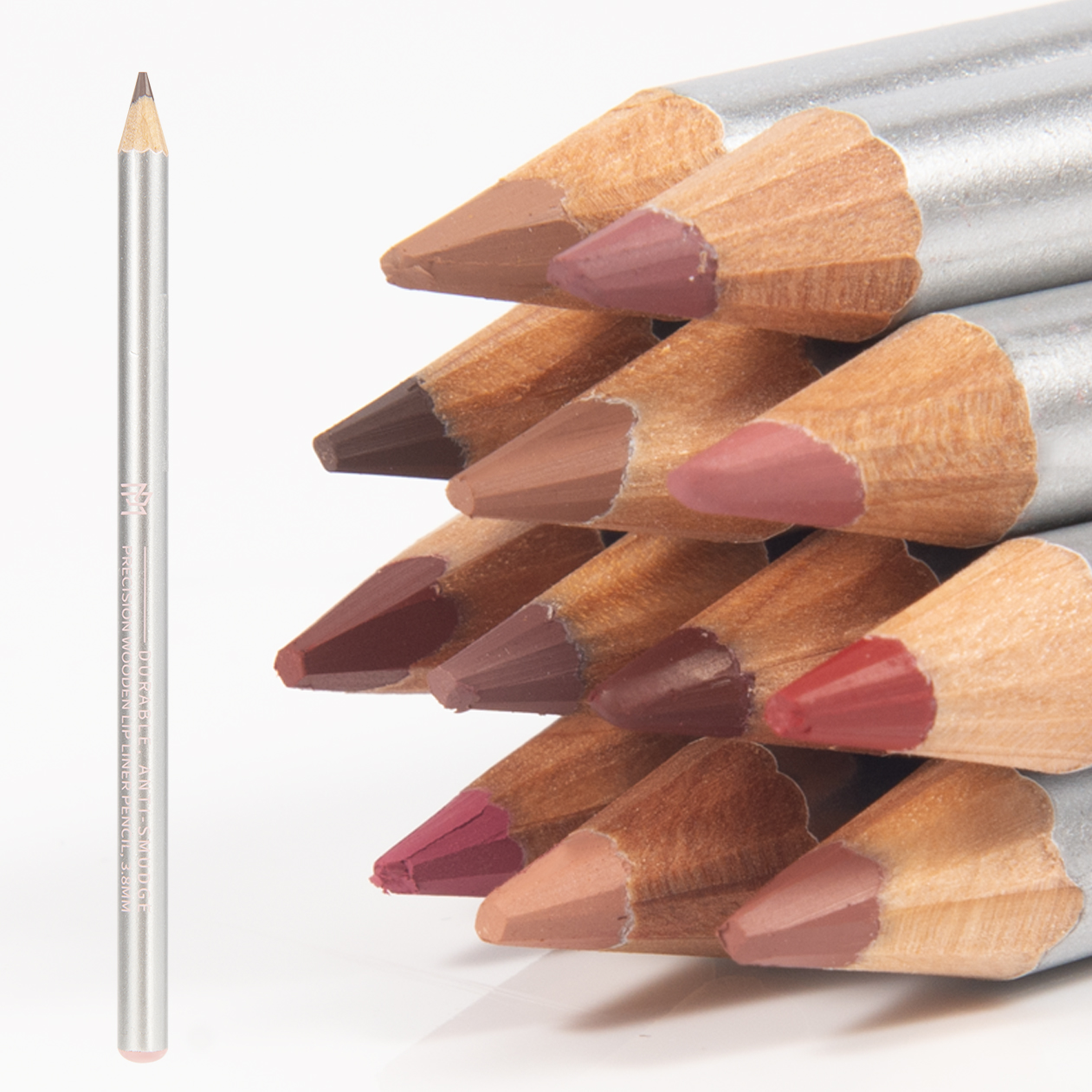 Private Label wholesale organic makeup smooth  long lasting waterproof vegan wooden lip liner matte
