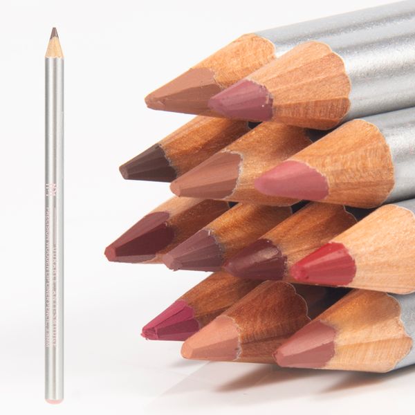 Private Label wholesale organic makeup smooth  long lasting waterproof vegan wooden lip liner matte
