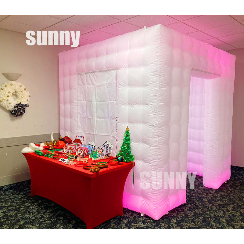 Sunny Inflatable Amusement Park Co., Ltd. Wedding party venue indoor inflatable Mini photo booth rental tent outdoor nightclub tent LED Photo Booth tent