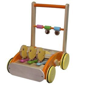 Educational Toddler Multi-function Trolley Wooden Baby Walker Car Kids Toy Wholesale
