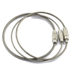 Professional Custom  Stainless Steel Wire Rope Keychain Cable Key Ring For Hanging Luggage Tag