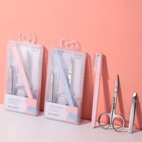 Lameila 3pcs Eyebrow Razor Set For Women Hair Remover Eye Brow Trimmer Custom Logo Beauty Scissors Tweezers A0876