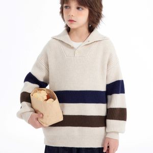 Custom Plus Size Boys Sweaters Casual Kids Clothing with Washed Technics for Children