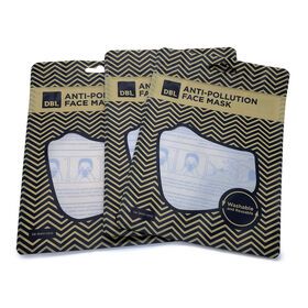 Matte frosted ziplock bag with clear window high quality zipper three sides sealed poly bag for face maskPopular