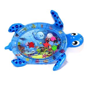 Inflatable Baby Water Mat Newborn Infant Summer Indoor Outdoor Toys Cute Sea Turtle Shape Baby Water Mat