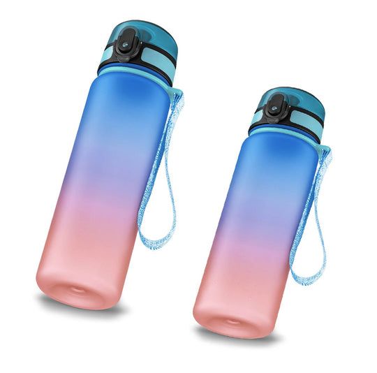 Drink Bottle Double Straws Dual Two Compartment Portable Ins Cute Sticker  Plastic Water Bottles With Lids And Straw