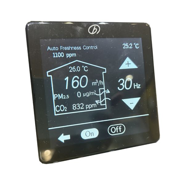 Control panel for BROAD APP 1500CMH SQ1500 heat recovery fresh air ventilation system