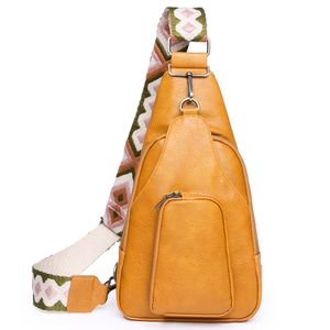 Fashion PU Leather Sling Bag Trendy Crossbody Fanny Pack Travel Chest Bag Sling Bag for Women with Strap