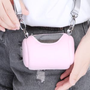 Pet Cage Cross Body Accessories Cylinder Design Soft Practical House Travel Portable Squirrel Visible Mesh Hamster Carrier Bag