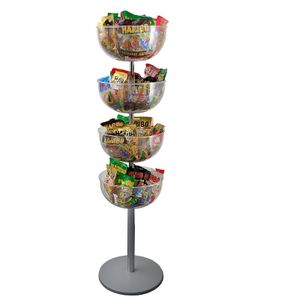 Optimise Time And Costs Acrylic Round Bowl Display Stand For Snack Merchandising