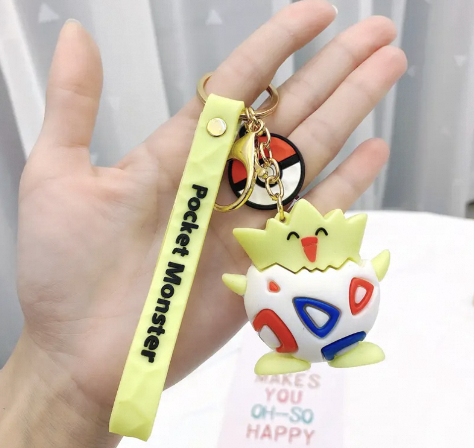 Anime Action Figure Pikachu Psyduck Charmander Snorlax Squirtle Bag Keyring Pendant Birthday Gifts Anime llaveros Keychain