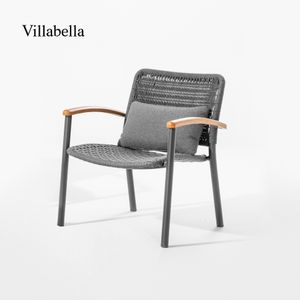 Villabella Rope Garden Furniture Hotel Patio Sofa Modern Outdoor Furniture Single Aluminum Garden Sofa