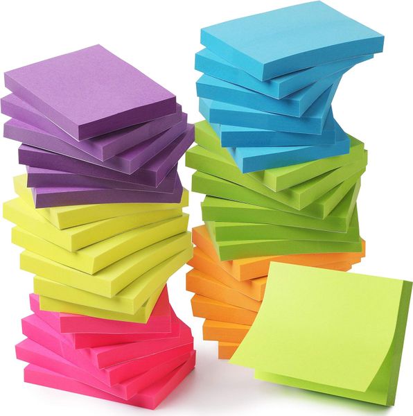 Hot School Office Records Reminder Bright Neon Color Mini Small Sticky Notes Custom Logo Stationery