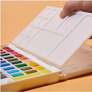 Factory OEM 18/24/36/48 Artist Watercolor Paints Pigment Cake Plastic Pans With Palette Solid Water For Art