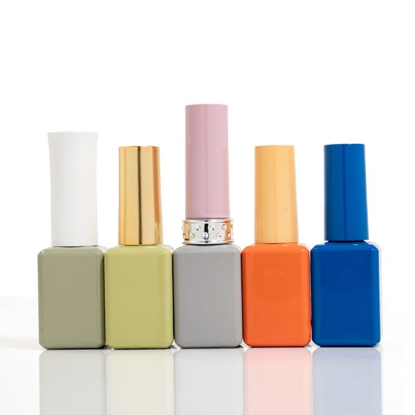 Wholesale Custom 12Ml Customize Manicure Bottle Square Nail Polish Remover Bottle Blue Gel Polish Bottle Empty