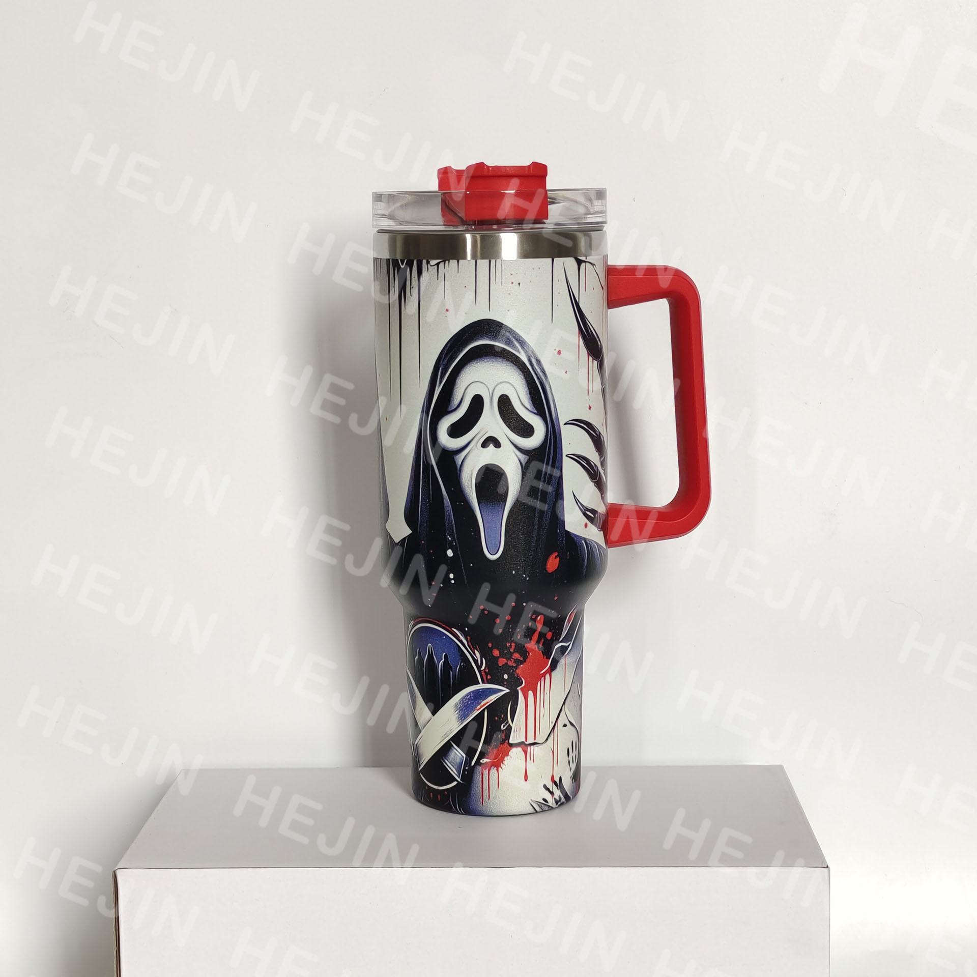 Hejin Cehua (shenzhen) Co., Ltd. Wholesale hot selling custom 40 oz outdoor 304 stainless steel clown thermos mug with handle and straw
