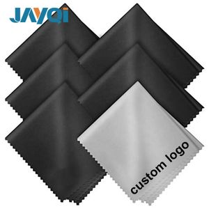 JAYQI Custom Logo Gray Blue Microfiber Eyeglasses Lens Cleaning Cloth, White Black Glasses Cleaning Cloth