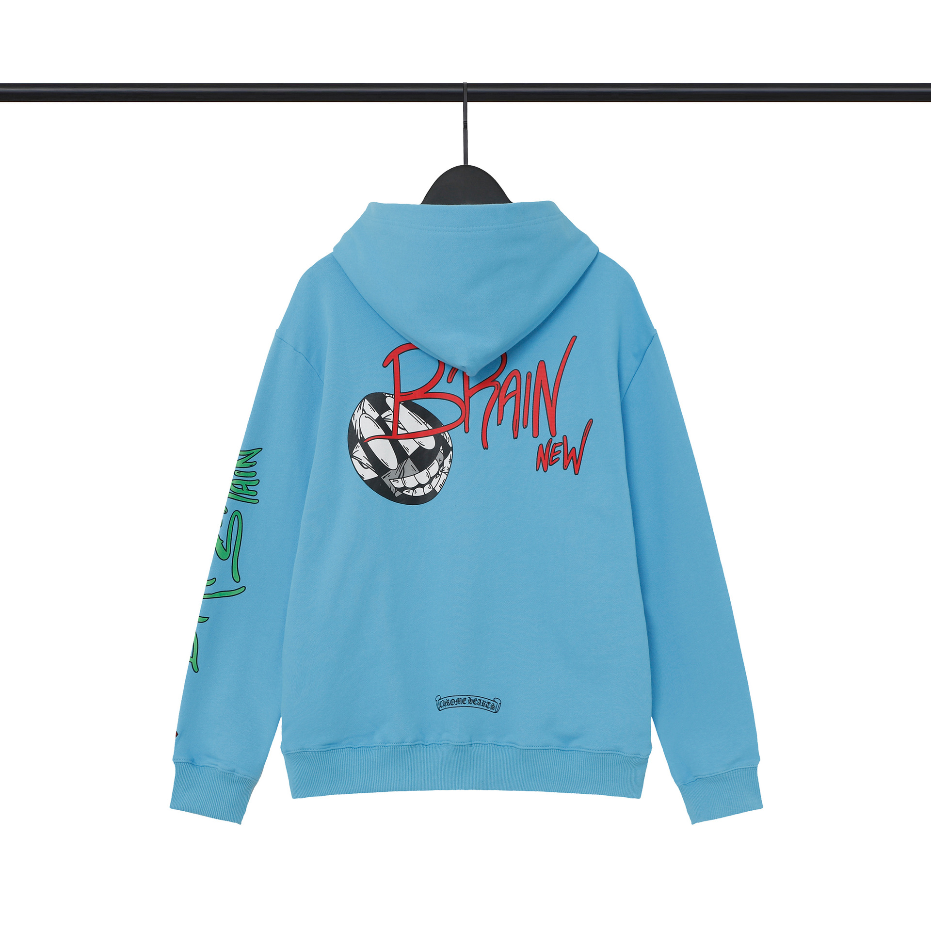 Wholesale Classic Hearts Chrome Back Embroidery Men's Oversized Jacket hip-hop Custom label Hoodies