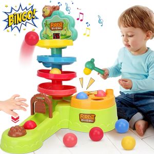 Baby Toddler Montessori Toys Hammer Pound Ball Toy Shoot Balls with Scoring Game Ball Drop Baby Sensory Toys