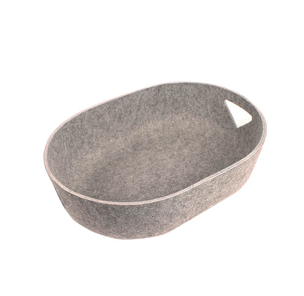 Polyester fiber hard PET felt household items makeup organizer storage baskets gray tray for closet storage & organization