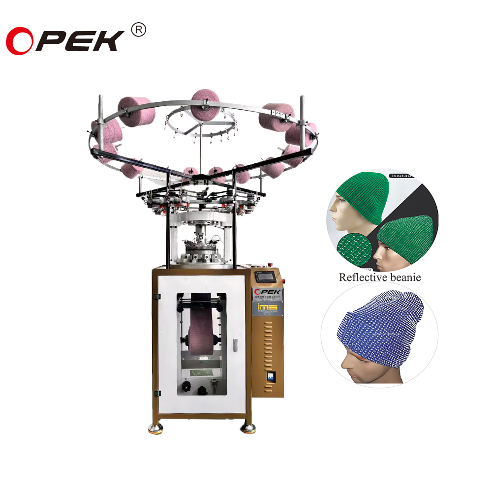 Hot sales Reflective silk hat  Rib Hat Knitting Machine