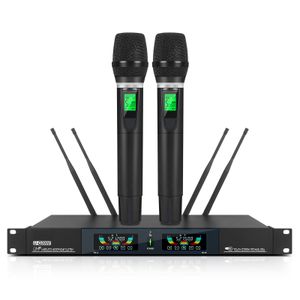 XTUGA U-Q2000 Professional True Diversity Wireless Vocal Mic Set 2 channel Karaoke Stage Handheld Wireless Microphone