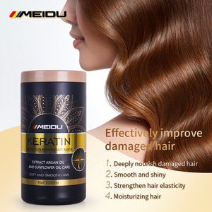 In stock sunflower argan oil smooth shiny refreshing professional 1000ml MEIDU keratin nourishing hair mask
