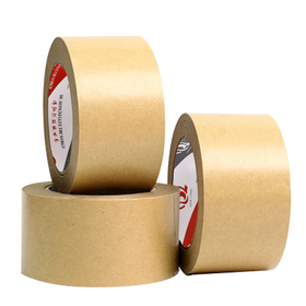 China printing logo 140mic biodegradable and environmental self adhesive kraft paper gummed tape with hot-melt adhesive