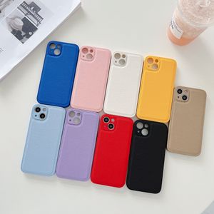 Leather Pattern Shockproof Case For iPhone  15 14 13 12 11 Pro Max XR X XS 7 8 Plus 13 Mini Soft Full Camera Protection Cover