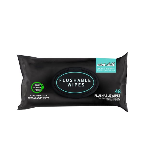 Private label mint scent FDA certificate eco-friendly flushable toilet wipes with custom logo sticker