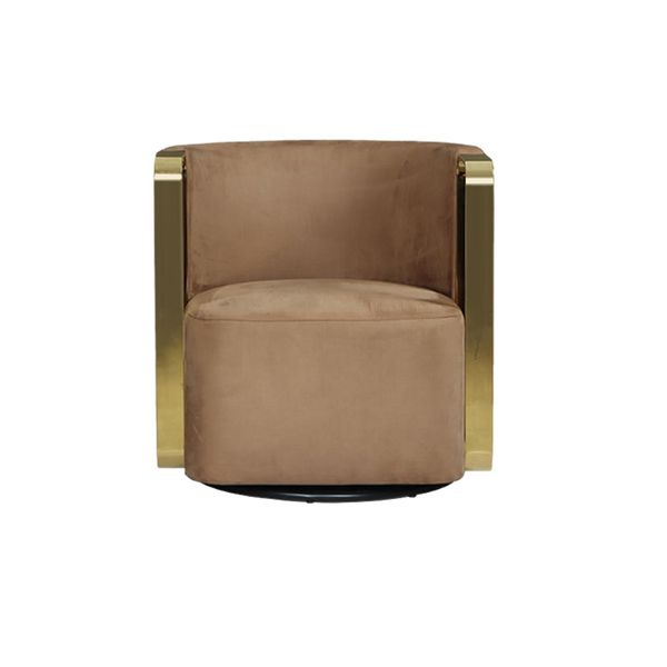 Luxury Creative Stainless Steel Metal Frame Leisure Design Rotating Sofa Chair Living Room Furniture