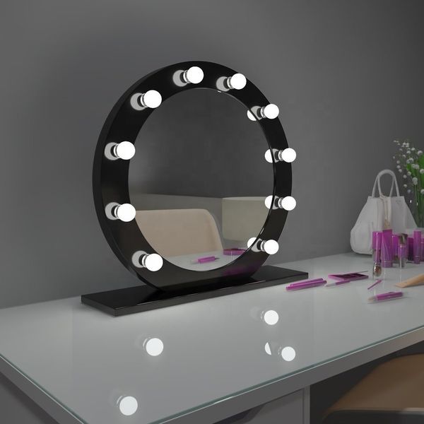 Lighted Hollywood Style Led Makeup Vanity Desk Mirror With Dimmer Desktop Mirror  Smart Touch Sensor Switch