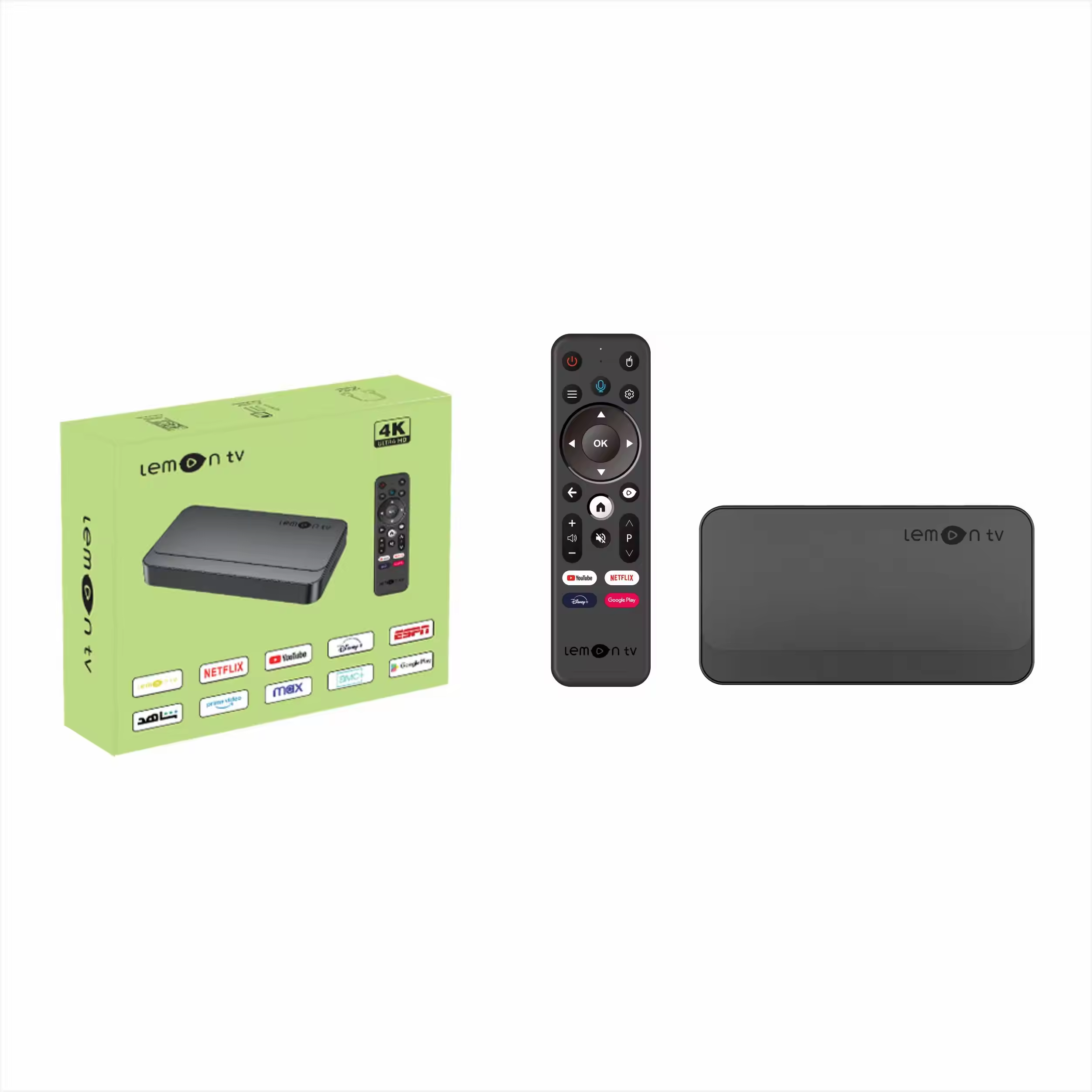 New OEM Lemon TV Box with FREE Channels 4K Android TV Box Android 10 2GB 8GB Dual Band WIFI6  Lemon TV Smart Set Top Box