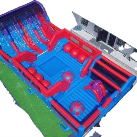 2024 Buy Factory Inflatable theme park trampoline bounce slides sale custom inflatable obstacle ride equipment amusement rent