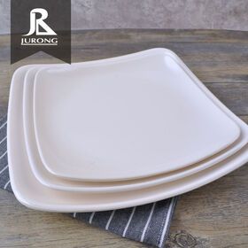 High quality cheap square white melamine plates bulk dinner plates for wholesale