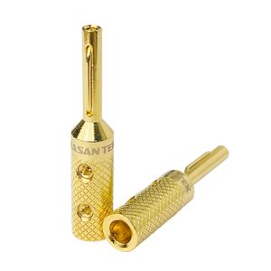 RASANTEK OEM ODM 4mm Gold Plated Banana Plug Hifi Copper Audio Banana Jack Connector HIFI 4MM Banana Plug for Speaker Cable