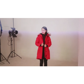 women's winter wearing overcoat plus size goose down jacket parka red coat  with fur hooded