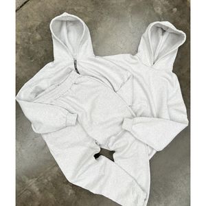 Custom 100% Cotton Terry Designs Blank Solid Color Added Street Vintage Casual Zip Up Hoodie Men Sweatsuit